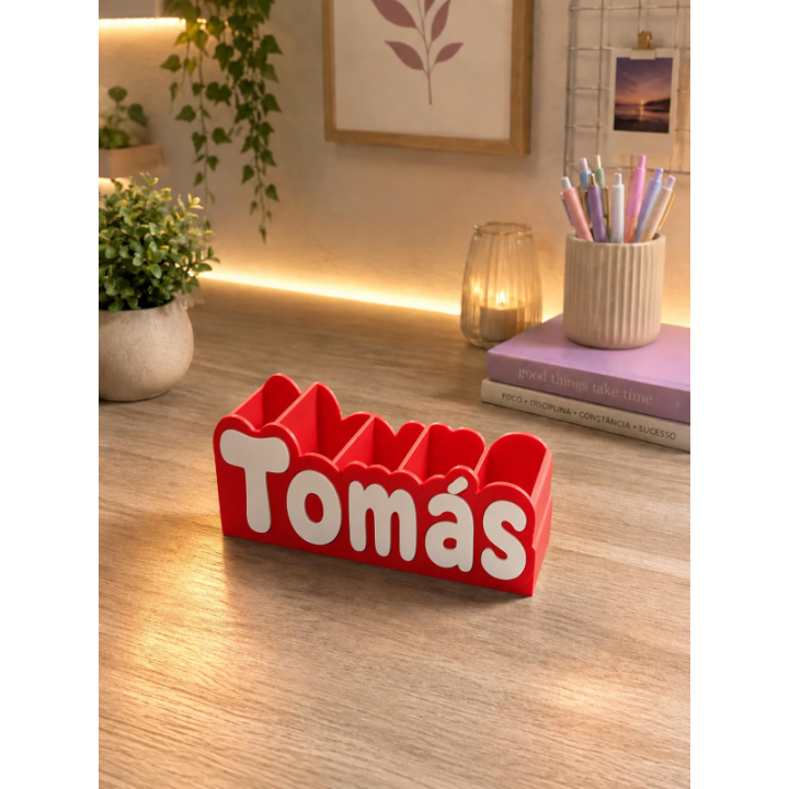 Porta-Lápis de Secretária com Nome Personalizavel