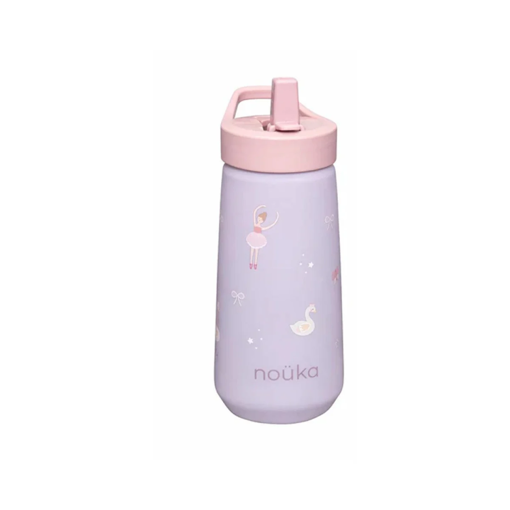 NOÜKA - Garrafa de plástico com tampa flip-top e palhinha 400 ml Bailarina