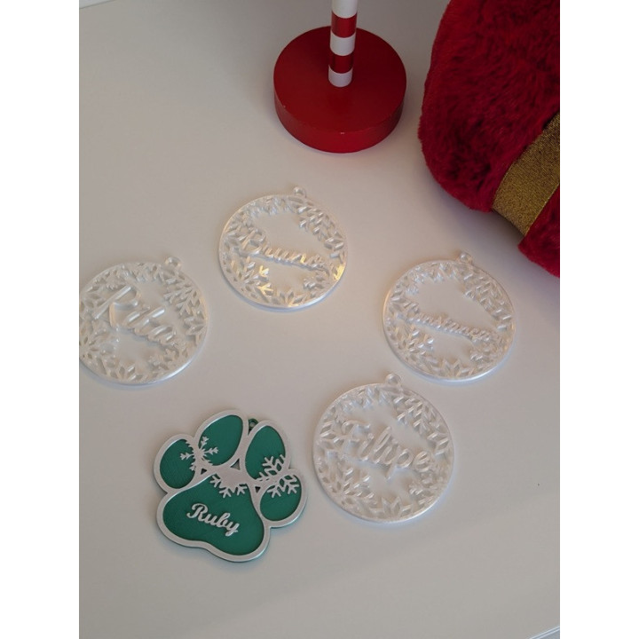 Bola de Natal para Animal de Estimação com Nome Personalizável