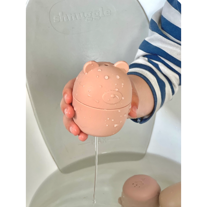 PLAY AND STORE - Conjunto de 5 Brinquedos de Banho para Crianças - Cores Claras
