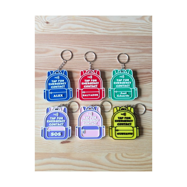 Porta-Chaves Mochila com NFC Personalizável